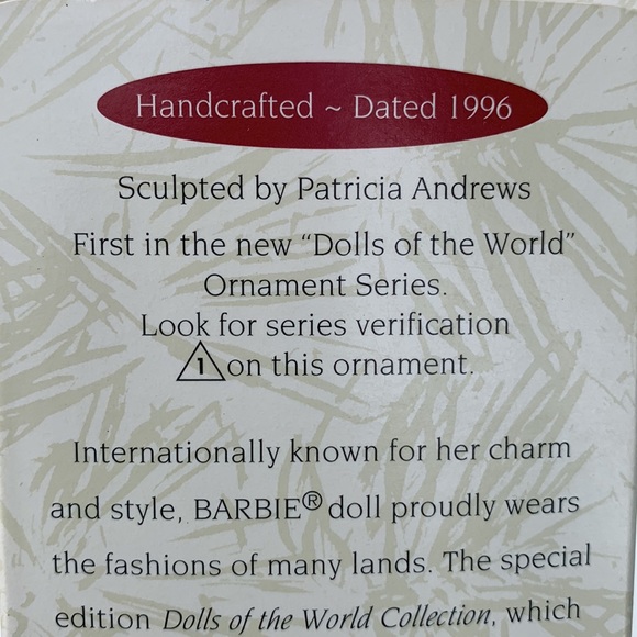BARBIE Native American ornament 1996 with box - Picture 13 of 14